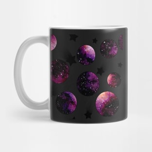 Watercolor Dark Circles, Stars and Galaxy Mug